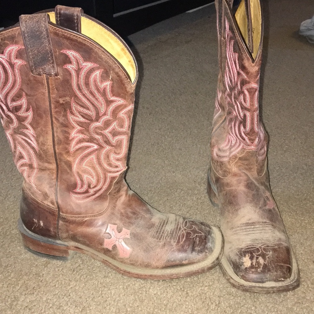 Tony Lama pink cross boots